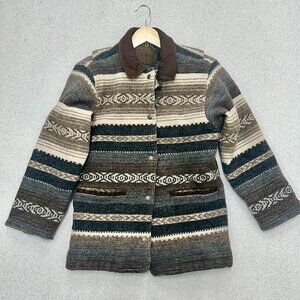 Vintage WOOLRICH Jacket Sz S Aztec Wool Blanket Coat Western Boho Southwestern